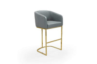 Iconic Home Tess Faux Leather Bar Stool Chair Gold Base 