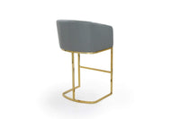 Iconic Home Tess Faux Leather Bar Stool Chair Gold Base 