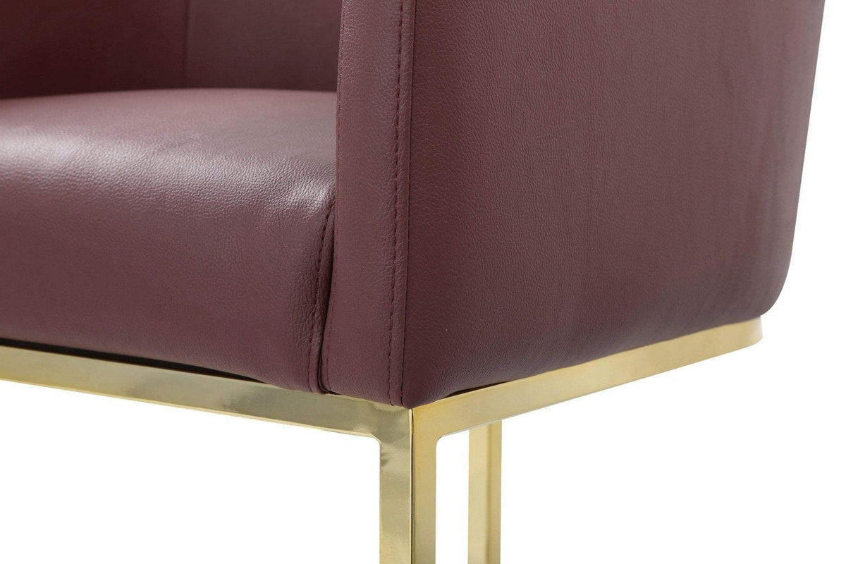 Iconic Home Tess Faux Leather Bar Stool Chair Gold Base 