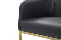 Iconic Home Tess Faux Leather Bar Stool Chair Gold Base 