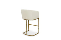 Iconic Home Tess Faux Leather Bar Stool Chair Gold Base 