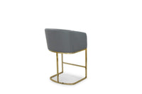 Iconic Home Tess Faux Leather Counter Stool Chair Gold Base 
