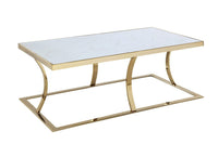 Iconic Home Trevi Faux Marble Center Coffee Table 