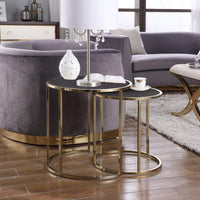 Iconic Home Tuscany 2 Piece Nesting End Table Set Black
