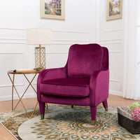 Iconic Home Tzivia Plush Velvet Accent Club Chair Plum