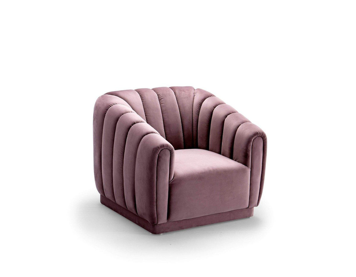 Iconic Home Van Gogh Channel Quilted Velvet Club Chair 