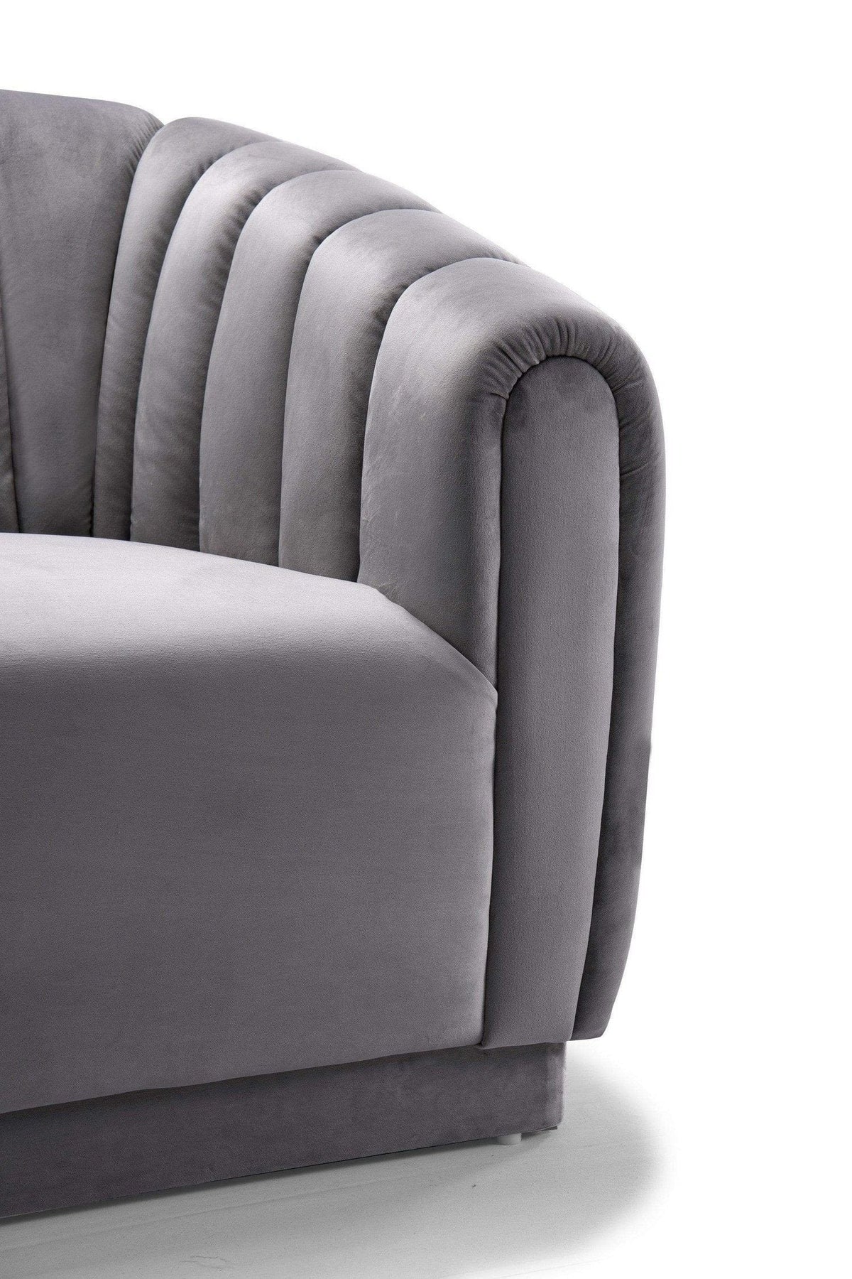 Iconic Home Van Gogh Channel Quilted Velvet Club Chair 