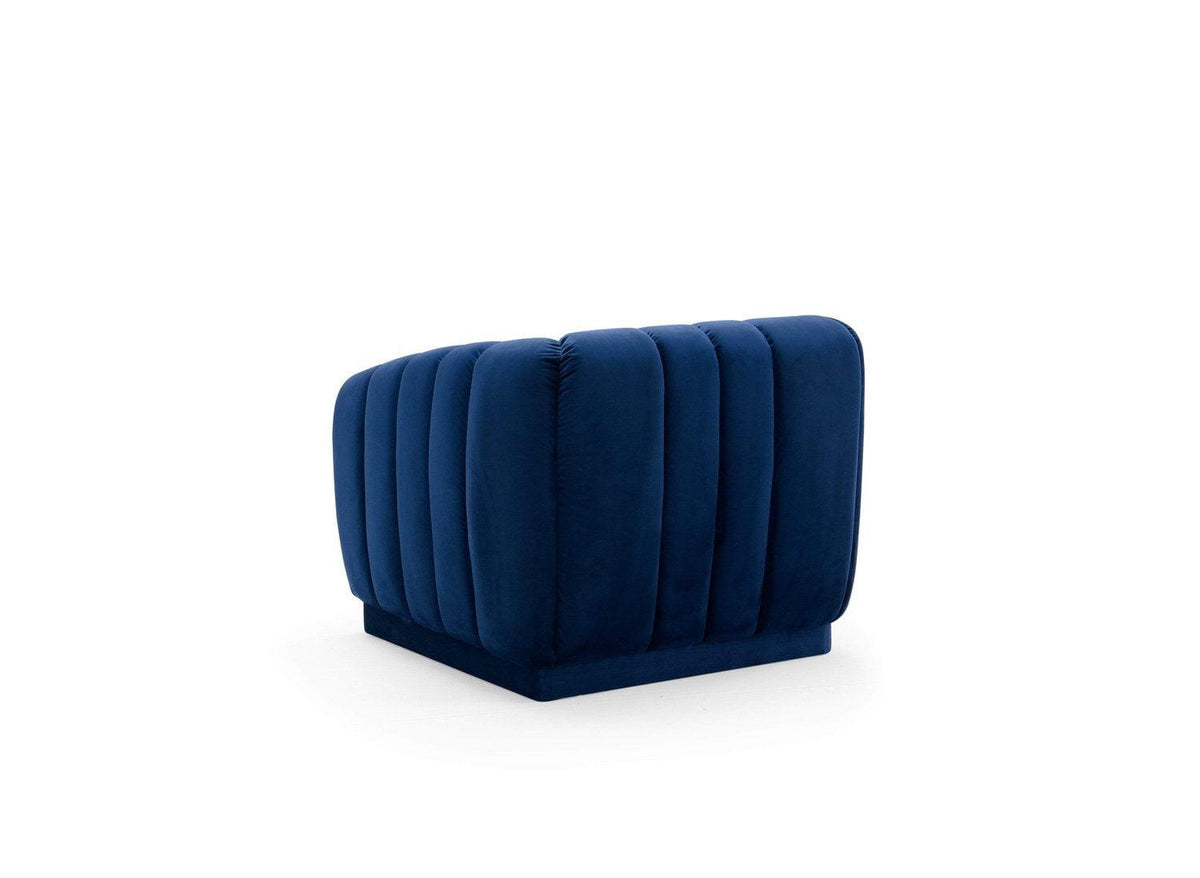 Iconic Home Van Gogh Channel Quilted Velvet Club Chair 