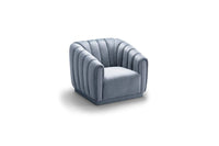 Iconic Home Van Gogh Channel Quilted Velvet Club Chair 