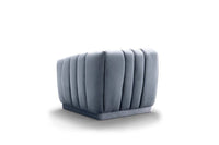 Iconic Home Van Gogh Channel Quilted Velvet Club Chair 