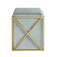 Iconic Home Vana Velvet Square Ottoman 