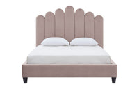 Iconic Home Welsh Velvet Platform Bed Frame With Headboard 