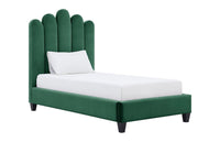 Iconic Home Welsh Velvet Platform Bed Frame With Headboard 