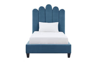 Iconic Home Welsh Velvet Platform Bed Frame With Headboard 