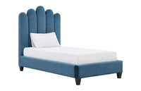 Iconic Home Welsh Velvet Platform Bed Frame With Headboard 