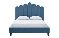 Iconic Home Welsh Velvet Platform Bed Frame With Headboard 