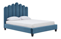 Iconic Home Welsh Velvet Platform Bed Frame With Headboard 