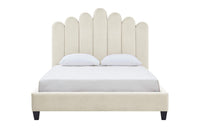 Iconic Home Welsh Velvet Platform Bed Frame With Headboard 