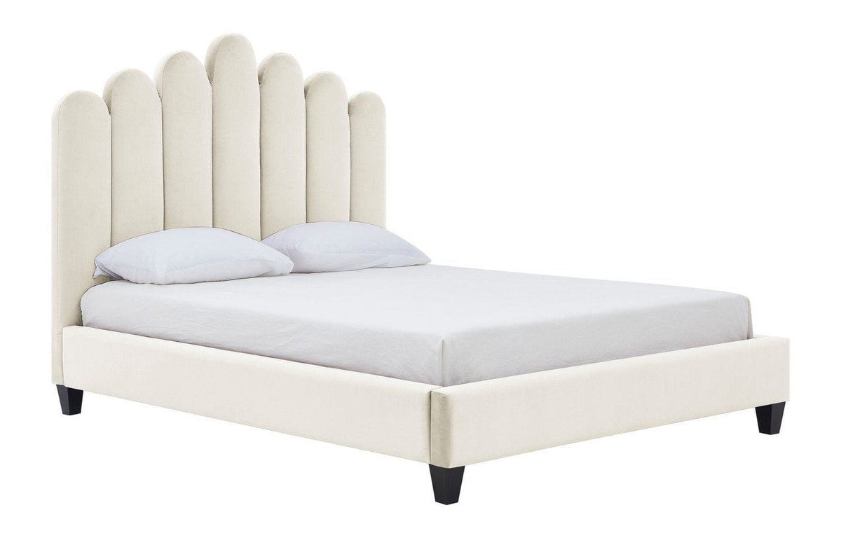 Iconic Home Welsh Velvet Platform Bed Frame With Headboard 