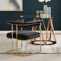 Iconic Home Winfield Velvet Dining Chair Black