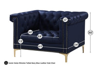 Iconic Home Winston Tufted Faux Leather Club Chair 