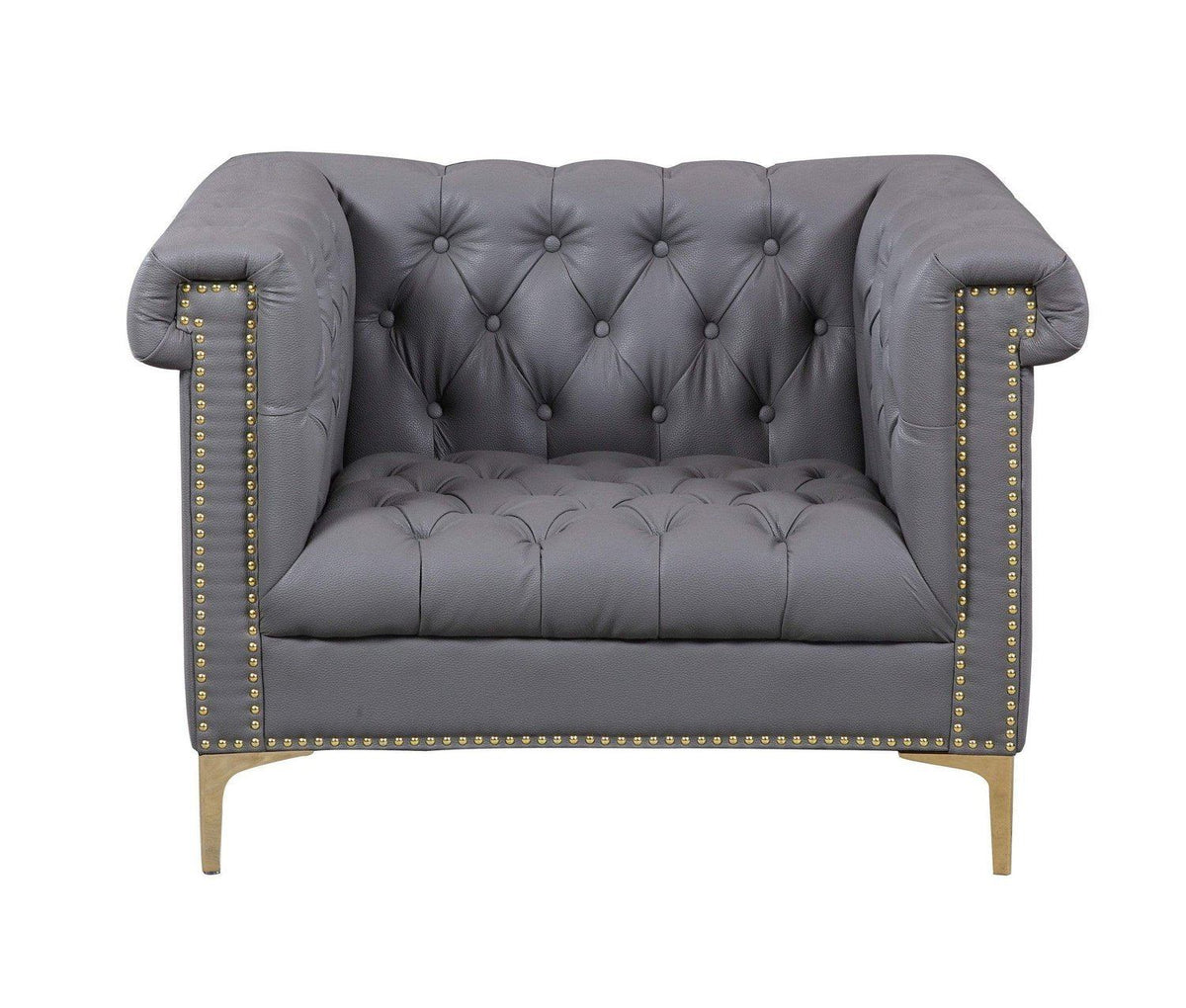 Iconic Home Winston Tufted Faux Leather Club Chair 
