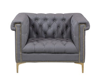 Iconic Home Winston Tufted Faux Leather Club Chair 