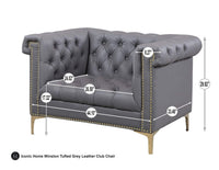Iconic Home Winston Tufted Faux Leather Club Chair 