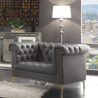 Iconic Home Winston Tufted Faux Leather Club Chair 