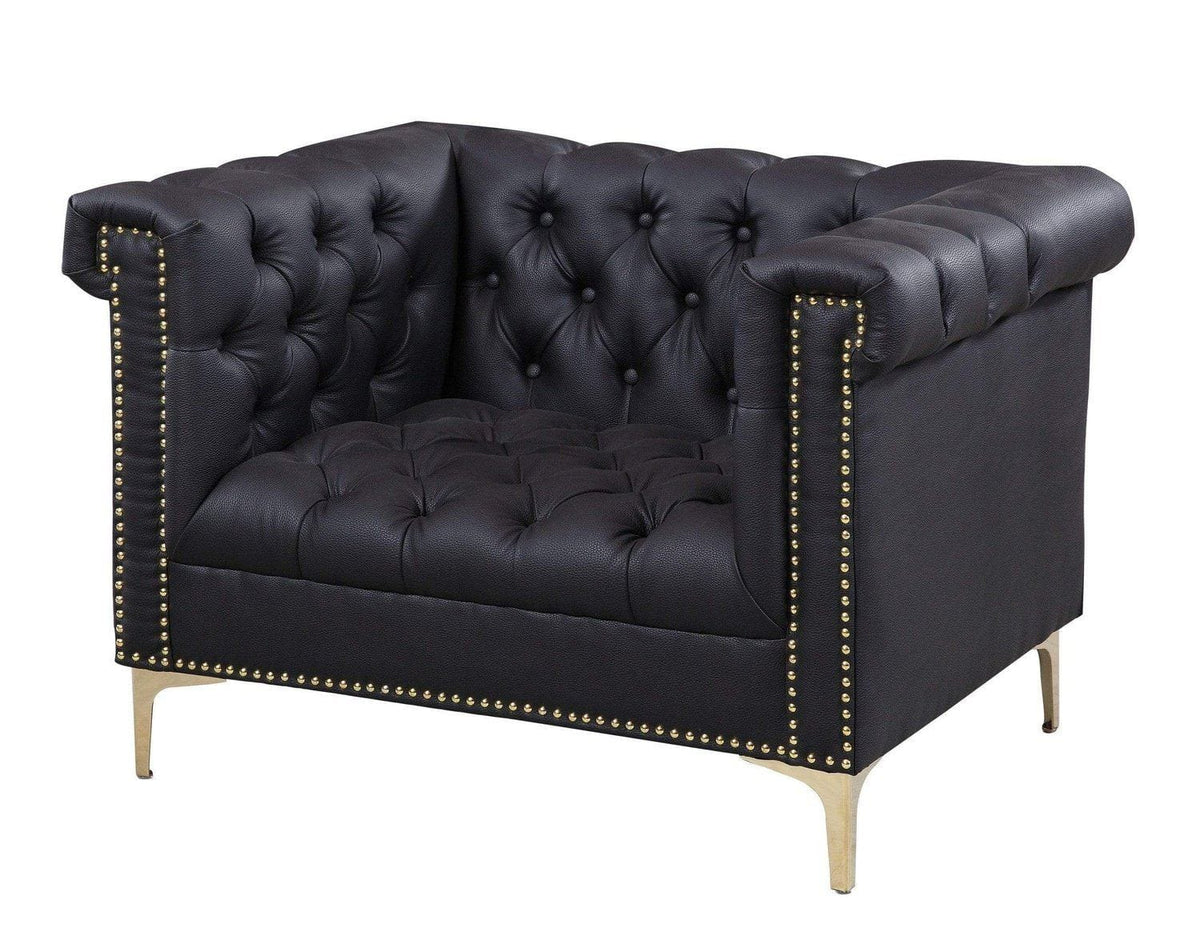 Iconic Home Winston Tufted Faux Leather Club Chair 