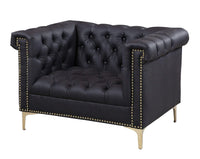 Iconic Home Winston Tufted Faux Leather Club Chair 