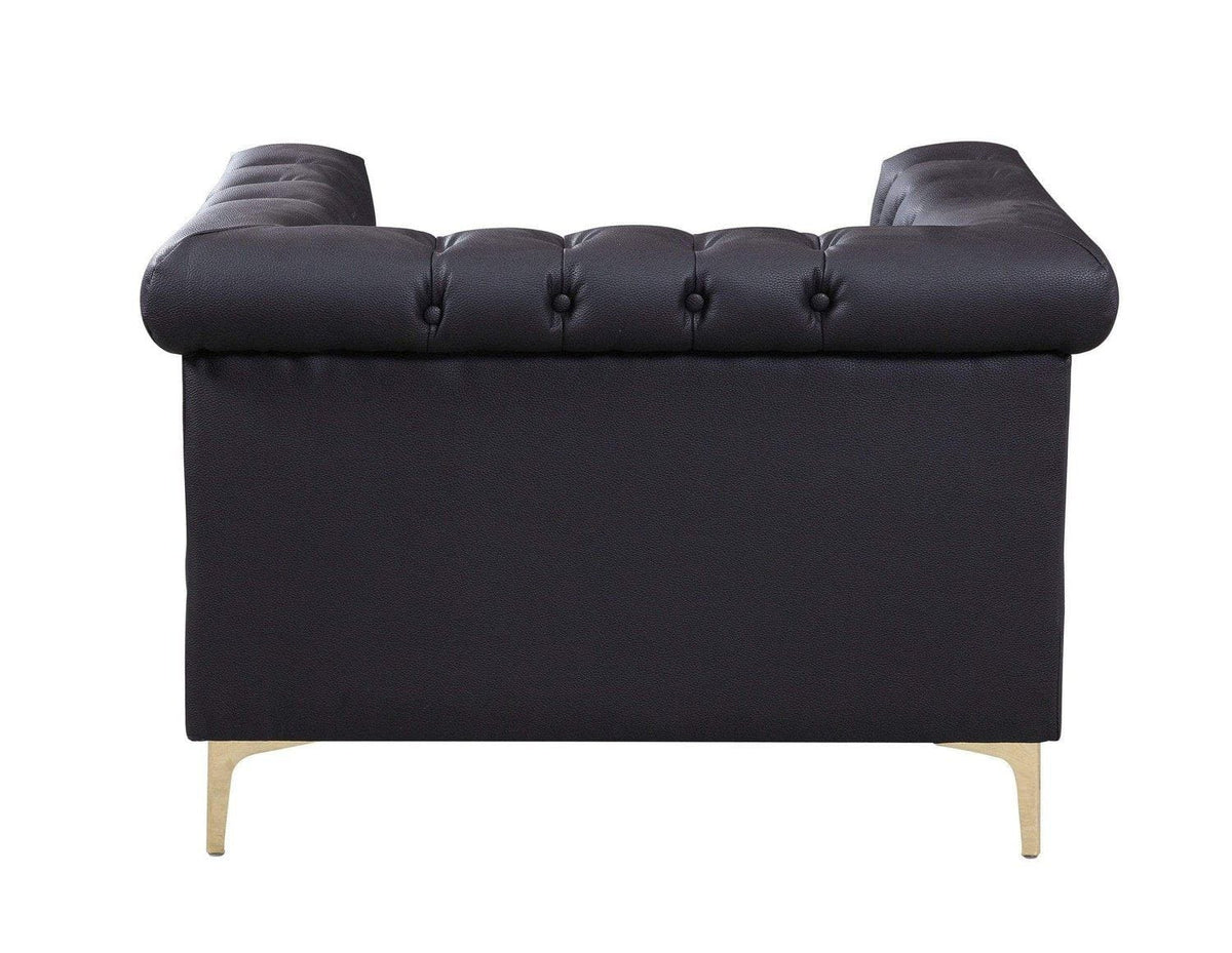 Iconic Home Winston Tufted Faux Leather Club Chair 