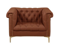 Iconic Home Winston Tufted Faux Leather Club Chair 