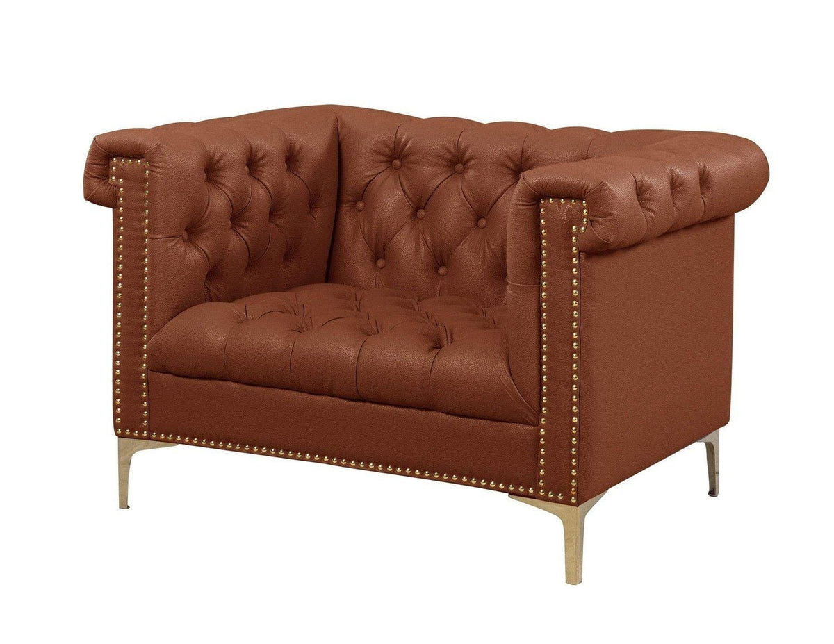 Iconic Home Winston Tufted Faux Leather Club Chair 