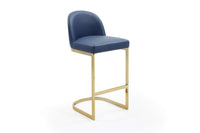 Iconic Home Xander Faux Leather Bar Stool Chair Gold Base 