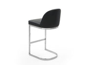 Iconic Home Xander Faux Leather Bar Stool Chair Chrome Base 