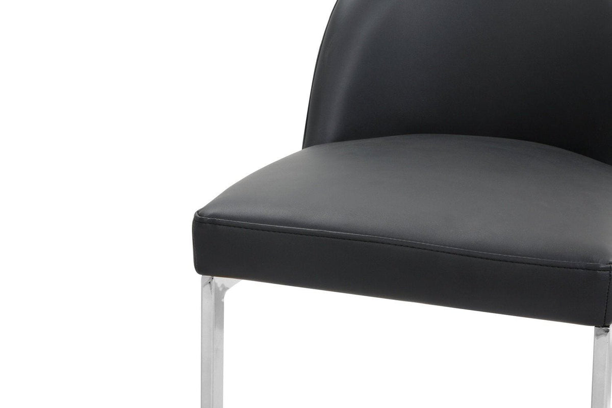 Iconic Home Xander Faux Leather Bar Stool Chair Chrome Base 