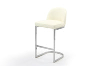Iconic Home Xander Faux Leather Bar Stool Chair Chrome Base 