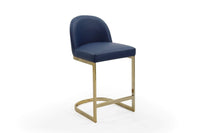 Iconic Home Xander Faux Leather Counter Stool Chair Gold Base 