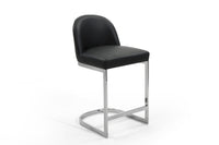 Iconic Home Xander Faux Leather Counter Stool Chair Chrome Base 