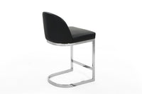 Iconic Home Xander Faux Leather Counter Stool Chair Chrome Base 