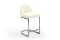 Iconic Home Xander Faux Leather Counter Stool Chair Chrome Base 