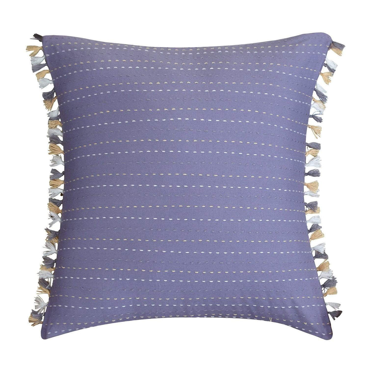 Chic Home Grand Palace 1 Piece 100% Cotton Decorative Pillow Embroidered Fringe Border Lavender 