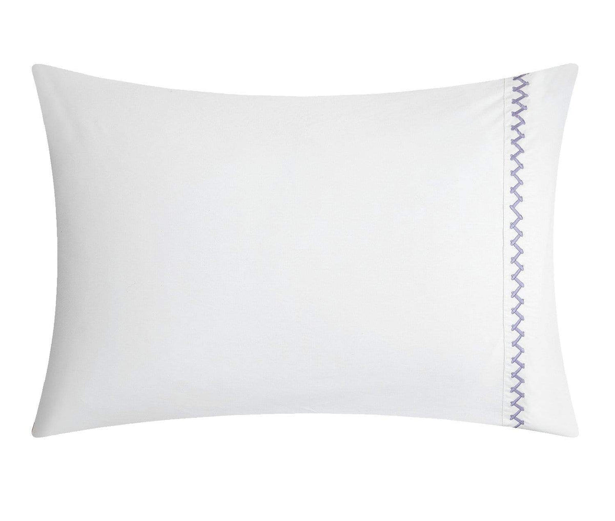 Chic Home Grand Palace 4 Piece 100% Cotton Sheet Set Lavender Hex Embroidered Ivory White 