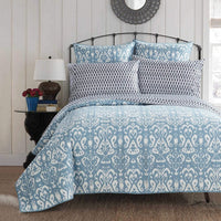 Chic Home Magical Medallion 4 Piece 100% Cotton Sheet Set Peppercorn Pattern Print Navy 