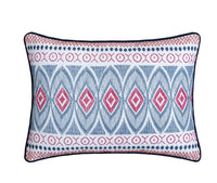 Chic Home Sarita Garden 1 Piece 100% Cotton Oblong Decorative Pillow Aztec Inspired Navy 