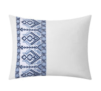 Chic Home Sarita Garden 3 Piece 100% Cotton Comforter Set Ikat Aztec Inspired Pattern Print Navy 