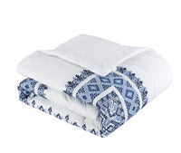 Chic Home Sarita Garden 3 Piece 100% Cotton Comforter Set Ikat Aztec Inspired Pattern Print Navy 